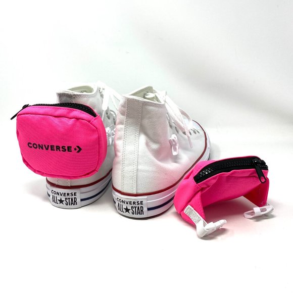 Converse Mens Size 168263C CTAS Buckle Up High Top White Neo Pink Canvas Sneaker - Picture 8 of 13
